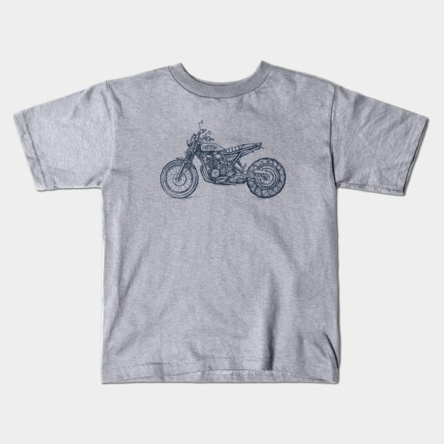 Tracker Motorcycle Kids T-Shirt by ElzeroStudio